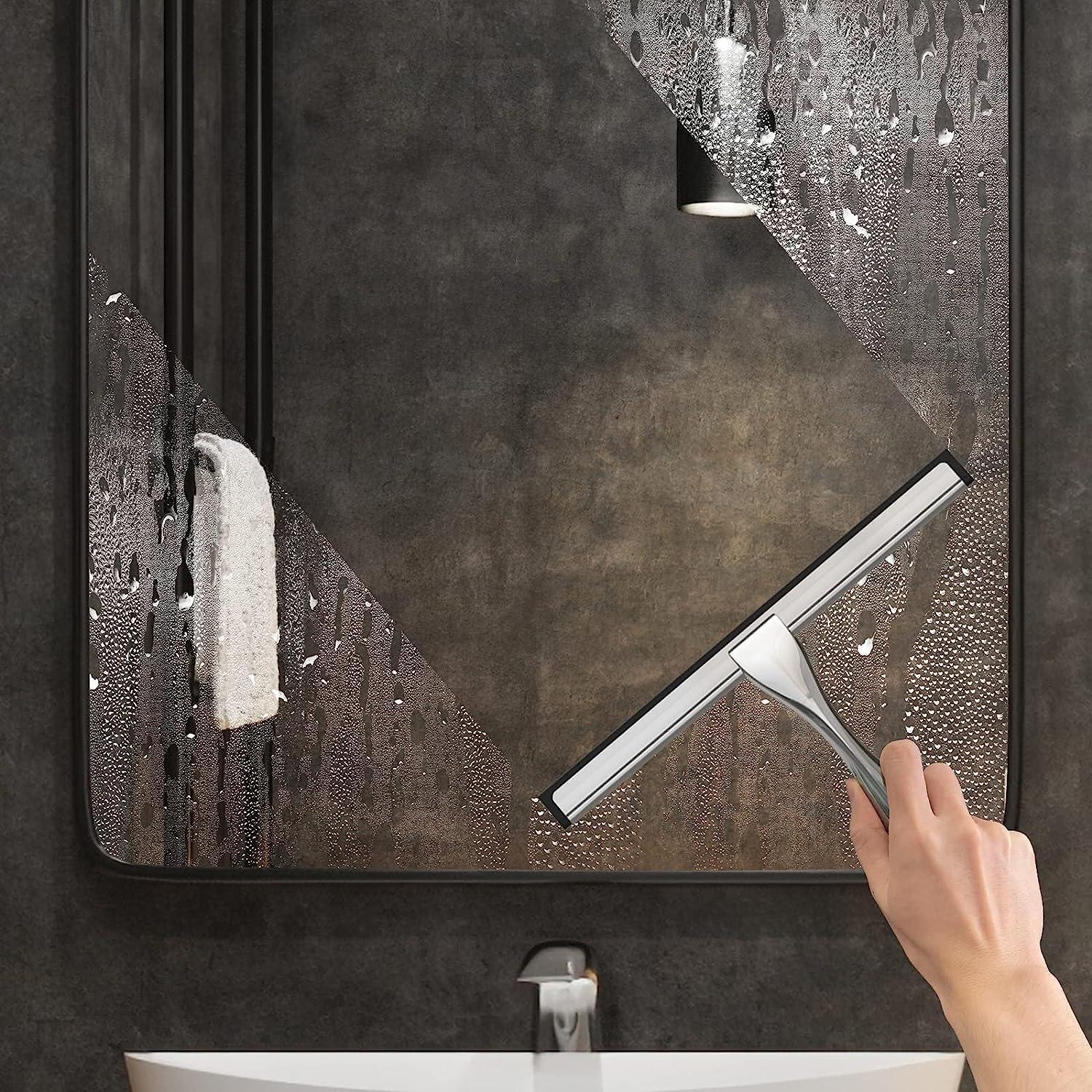 Escobilla de ducha multiusos de acero inoxidable para puertas de ducha con 2 - VIRTUAL MUEBLES