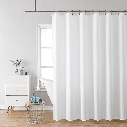 Cortina de ducha impermeable de tela blanca para baño, forro de ducha suave con - VIRTUAL MUEBLES