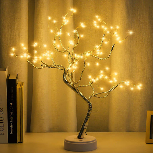 Luz de árbol bonsái de mesa de 20 pulgadas con 108 luces LED de alambre de - VIRTUAL MUEBLES