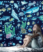 Calcomanías de pared que brillan en la oscuridad de peces del océano, - VIRTUAL MUEBLES