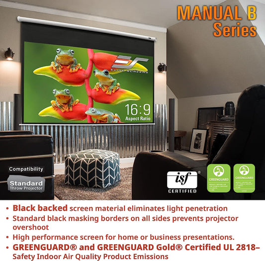Pantalla de proyector manual HD de 120 pulgadas, formato 1.1 con bloqu -  VIRTUAL MUEBLES