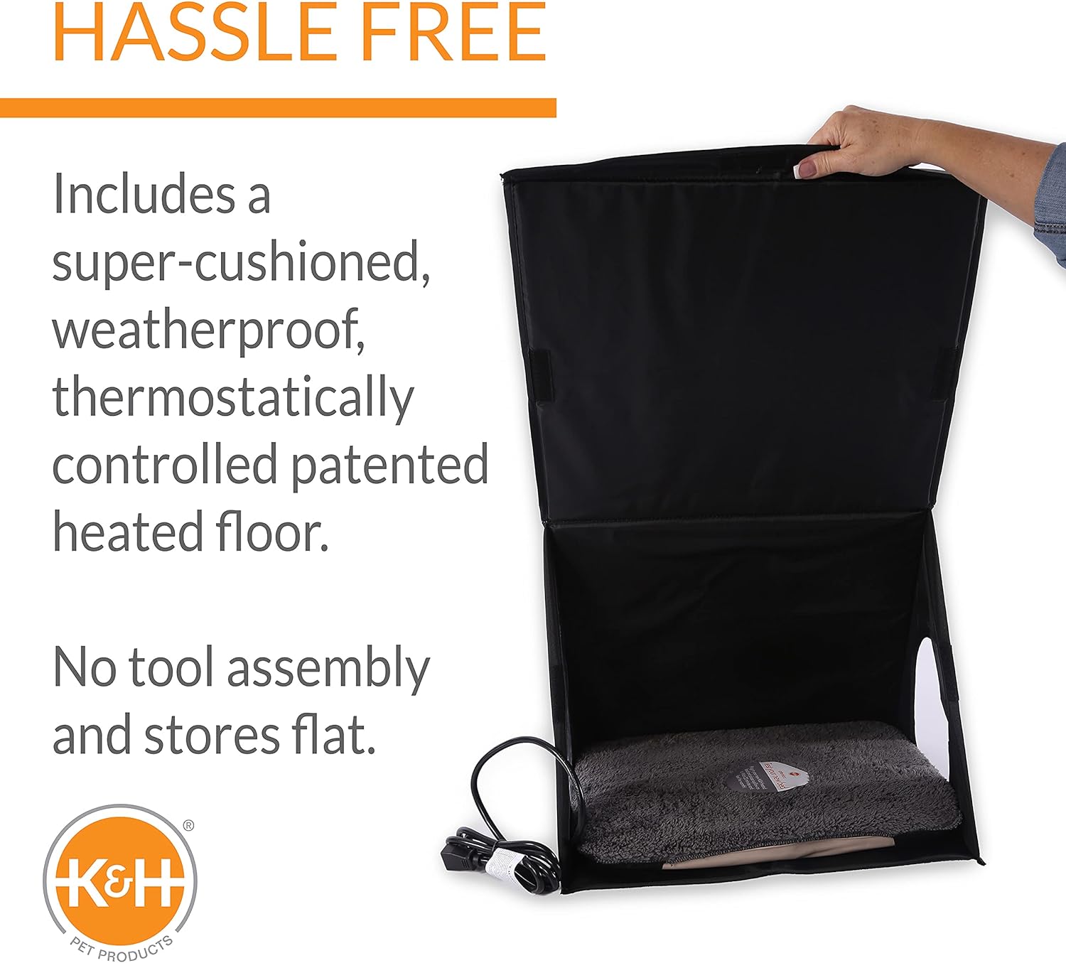 K&H Products Refugio calefactable para interior o exterior en forma de A, color