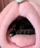 Casas rosadas para gatos de interior, cama suave para gatos, tienda de campaña