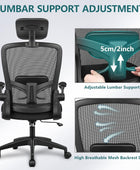Silla de oficina ergonómica, silla de escritorio con soporte lumbar ajustable,