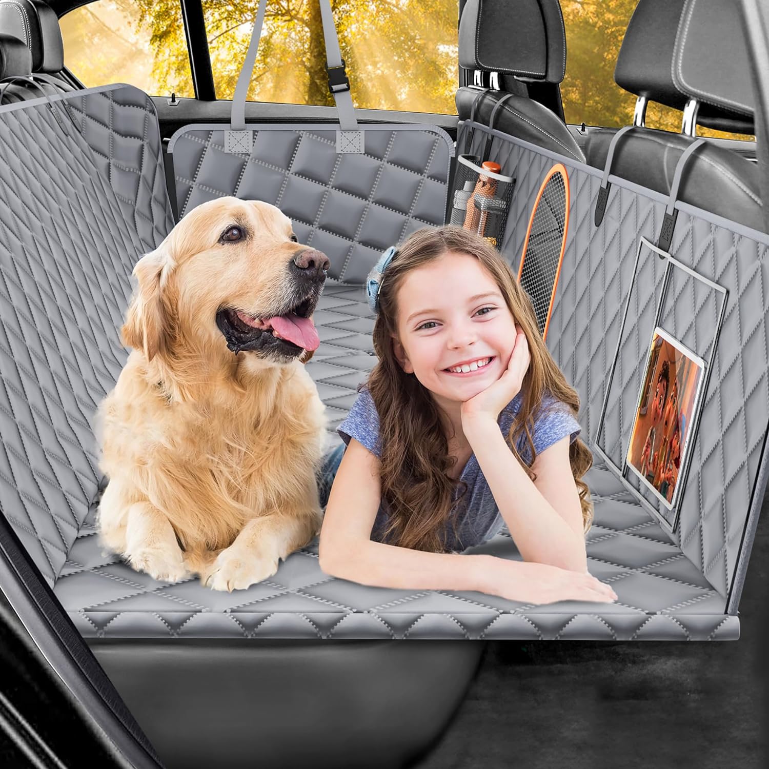 Extensor de asiento trasero para perros, funda de asiento de coche para  perro de fondo duro para asiento trasero cama para colchón de campamento
