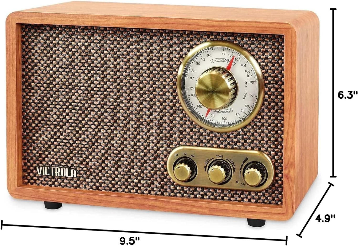  Radio AM FM de madera vintage con altavoz Bluetooth, pequeña  mesa de gabinete de madera retro portátil con la mejor recepción, esfera  giratoria, habla grande para el hogar, oficina, cocina 