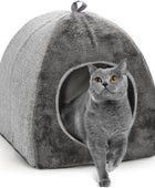 Cama plegable para gatos de interior, casa para gatos 2 en 1 con almohada