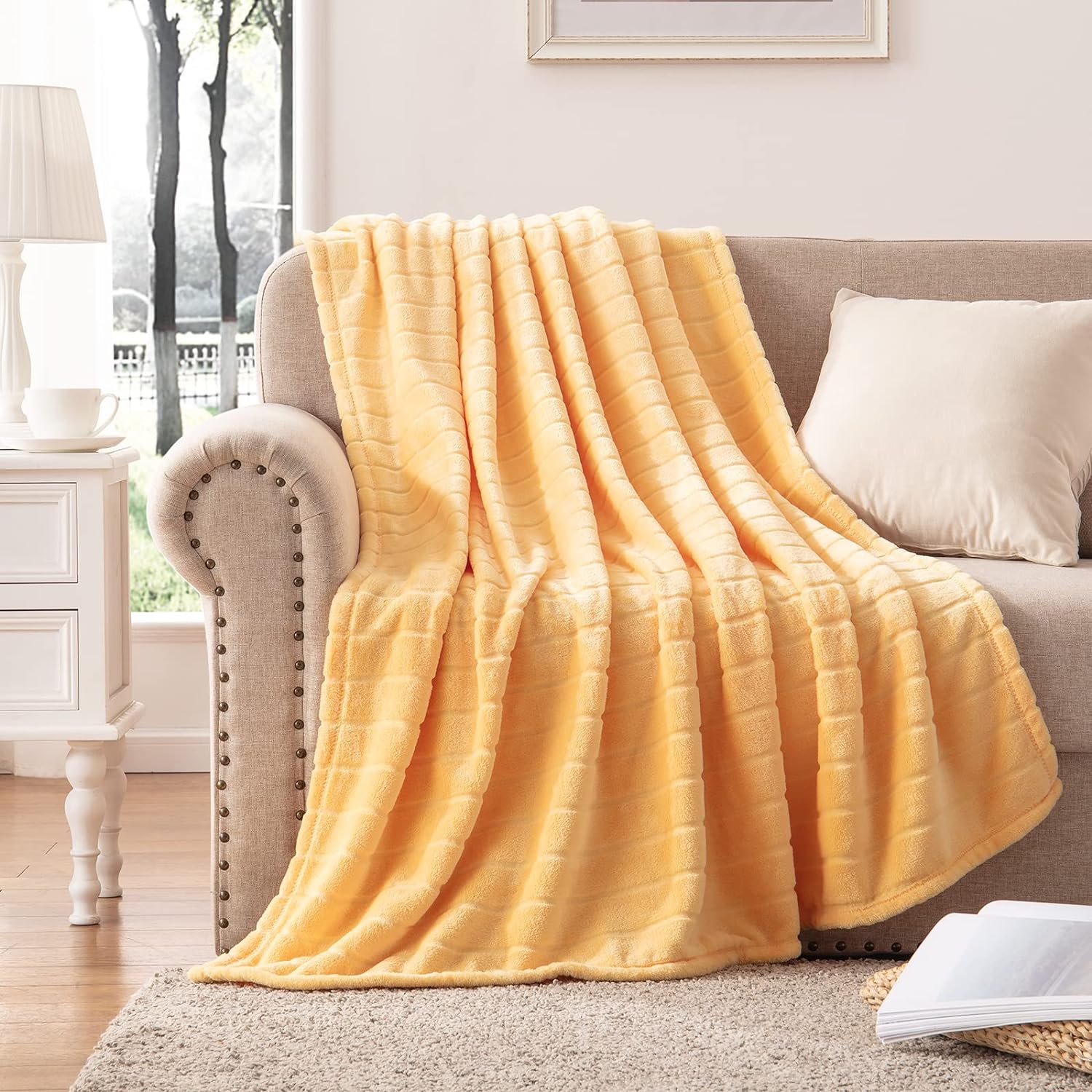 Manta decorativa con forro polar, ligera y acogedora para sofá, cama, manta de