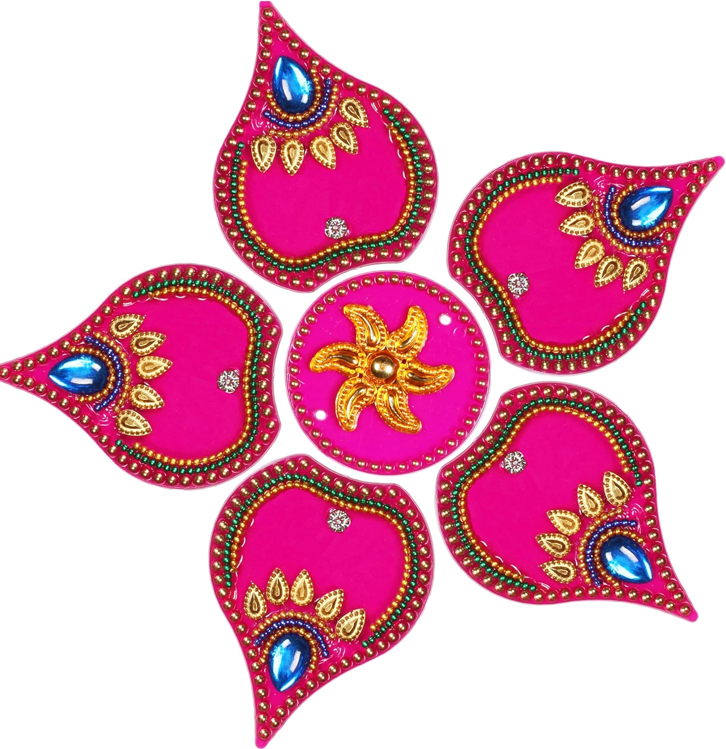ARTISENIA Hecho a mano Dipak acrílico Diwali Rangoli decoración de piso