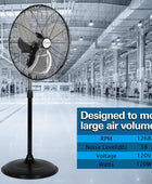 Ventilador de pie industrial de metal, resistente, de alta velocidad, - VIRTUAL MUEBLES