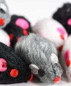 Ratones con pelo, juguetes para gato, bolsa de 12 ratones mixtos con sonido,