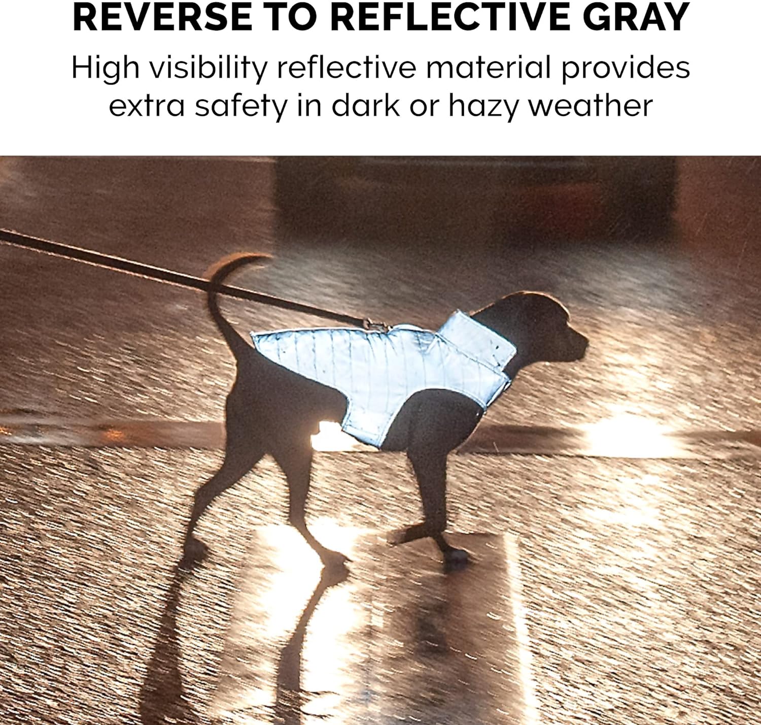 Chaqueta acolchada reflectante reversible repelente al agua, abrigo para perro,