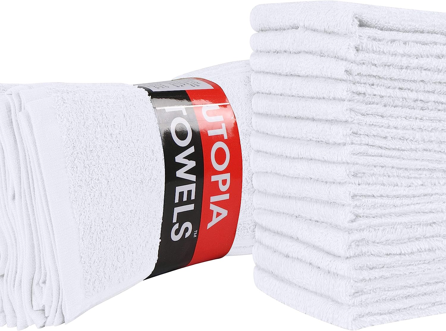 Utopia Towels Juego de 12 toallas pequeñas (12 x 12 pulgadas), 100% algodón  hilado en anillo, altamente absorbentes y suaves al tacto, esenciales para