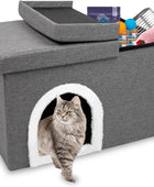 Camas para gatos de interior, casa plegable para gatos con espacio de