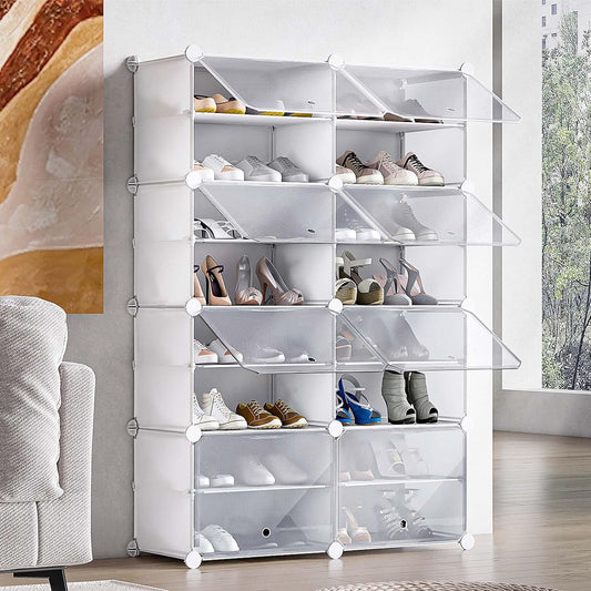 Zapatero de 8 cubos gabinete de almacenamiento de zapatos de 16 niveles 32