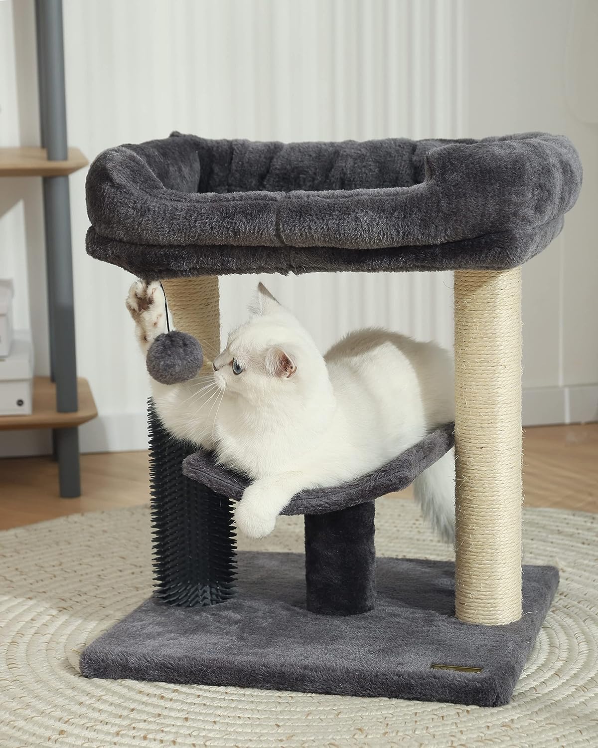 Torre de árbol para gatos, poste rascador para gatos de interior, con percha