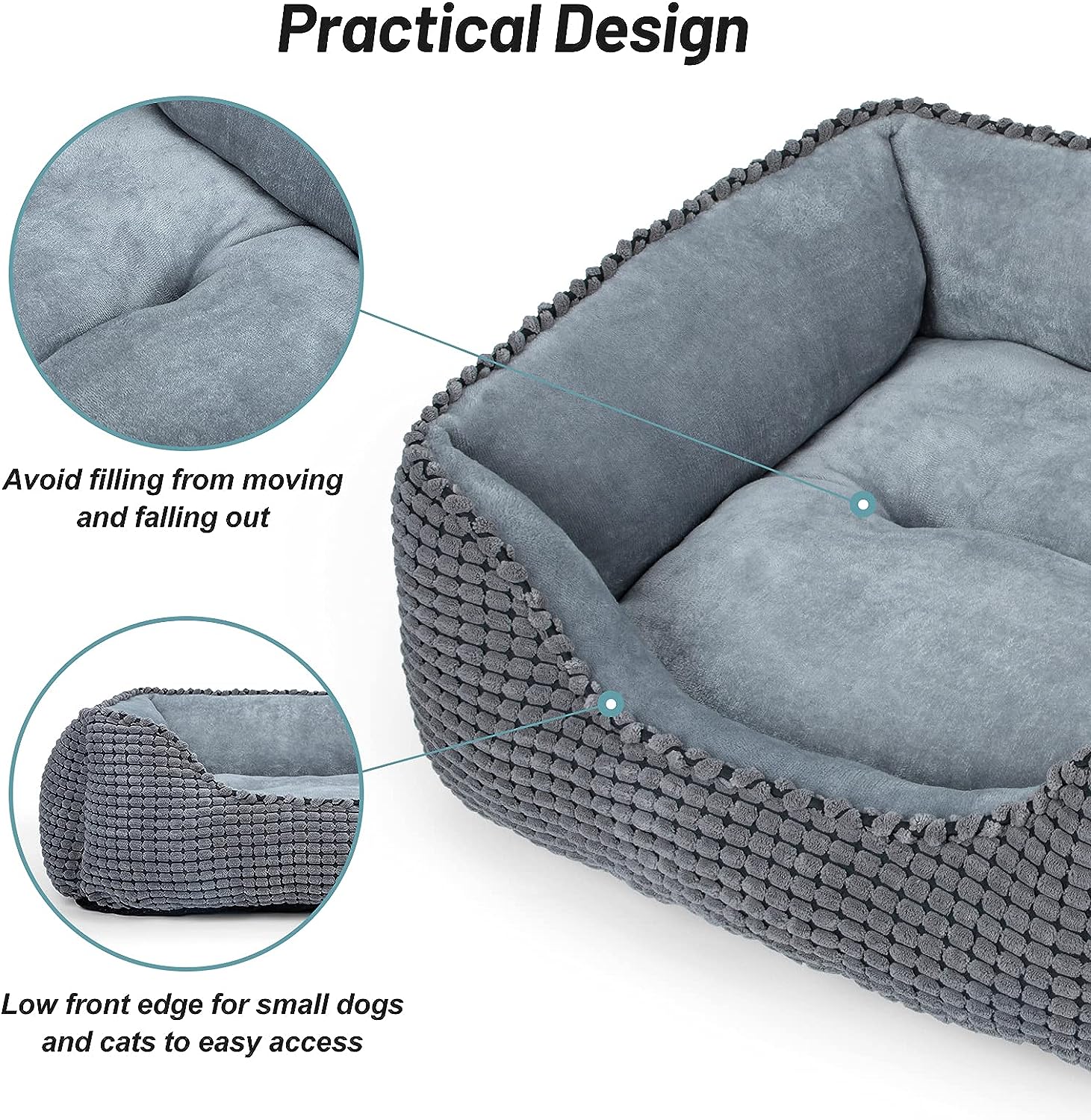 Cama para perros grandes medianos y pequeños cama rectangular lavable sofá