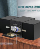 Sistema de estante estéreo micro CD, sistema de alta fidelidad de 30 W RMS con