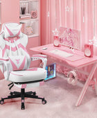 Silla de juegos para niña con masaje rosa silla de juegos para ordenador con
