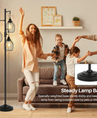 Lámpara de pie industrial regulable con 3 bombillas LED de edición, lámpara de