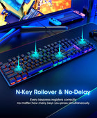 Teclado mecánico para juegos, RGB de 104 teclas ultra delgado arco iris