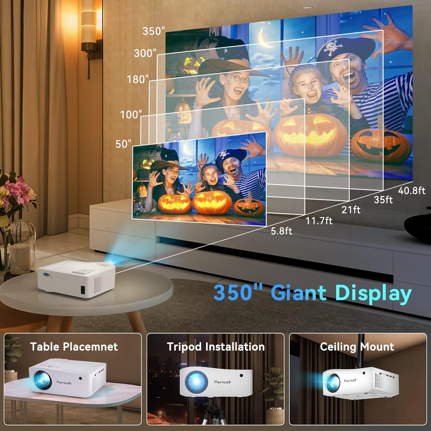 Proyector WiFi 5G con Bluetooth 5.1, proyector de películas HD de 9000 -  VIRTUAL MUEBLES