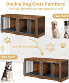 Mueble doble para perros de 75 pulgadas para 2 perros grandes, jaula resistente