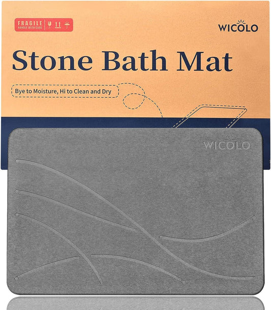 Tapete de baño de piedra, tapete de ducha de tierra de diatomeas - VIRTUAL MUEBLES