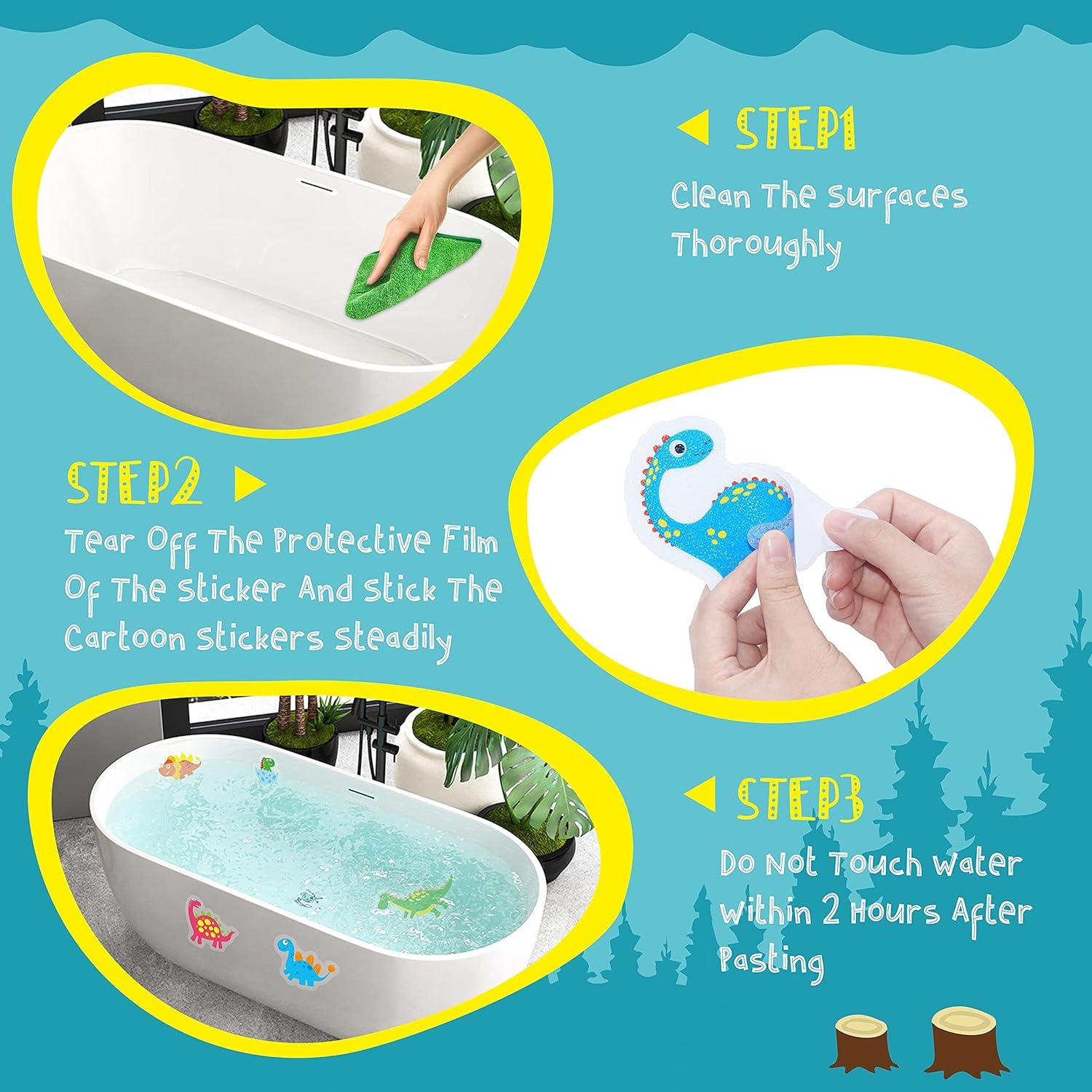 30 calcomanías antideslizantes para bañera con diseño de dinosaurio, - VIRTUAL MUEBLES