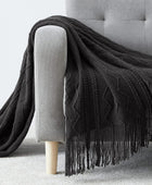 Manta de punto suave con textura sólida para sofá, manta decorativa de punto,