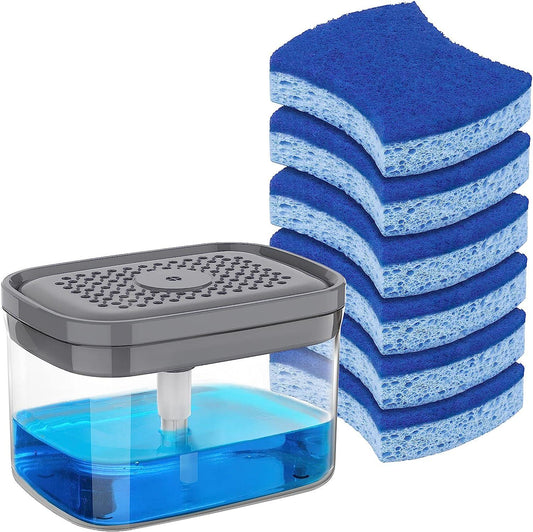 MR.SIGA Dispensador de jabón para platos con soporte de esponja y juego de - VIRTUAL MUEBLES