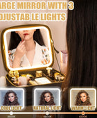 Seoneiro Bolsa de viaje de maquillaje con espejo iluminado LED, brillo - VIRTUAL MUEBLES