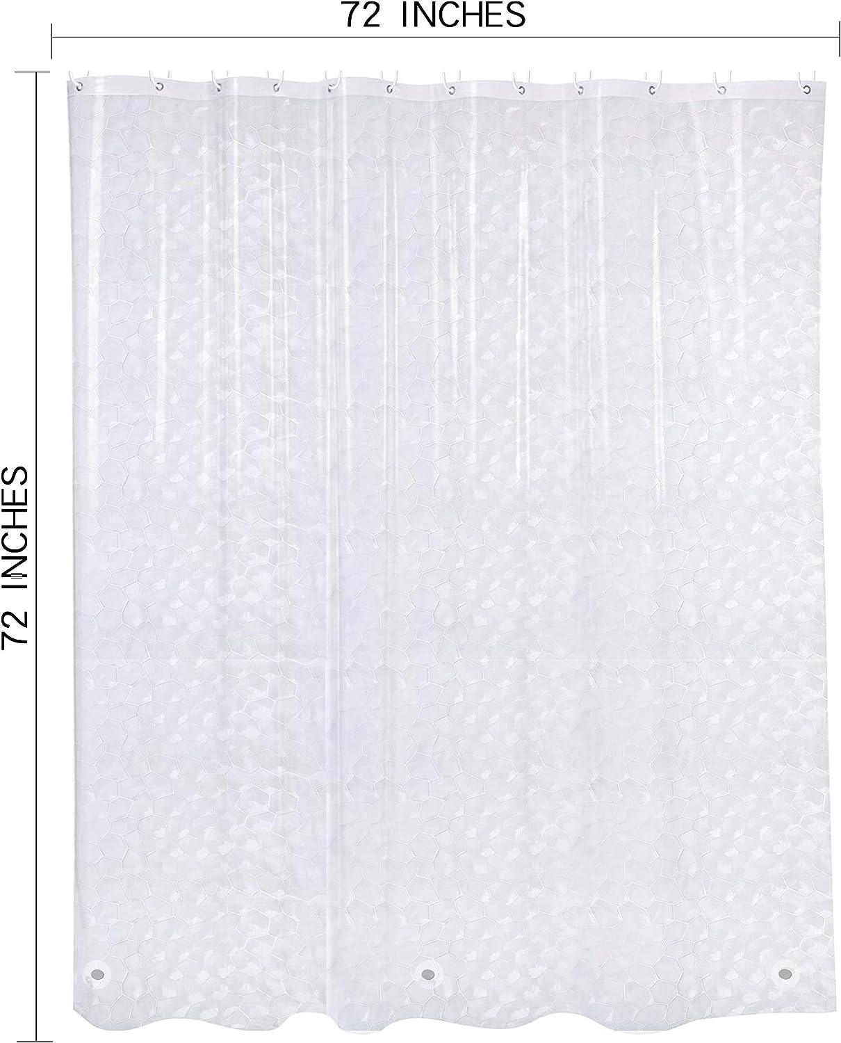  NTBAY - Cortina de ducha transparente de etilvinilacetato,  repelente al agua, para cabina de ducha de baño, diseño geométrico, de  cubos y circular, 72 x 72 pulgadas : Hogar y Cocina