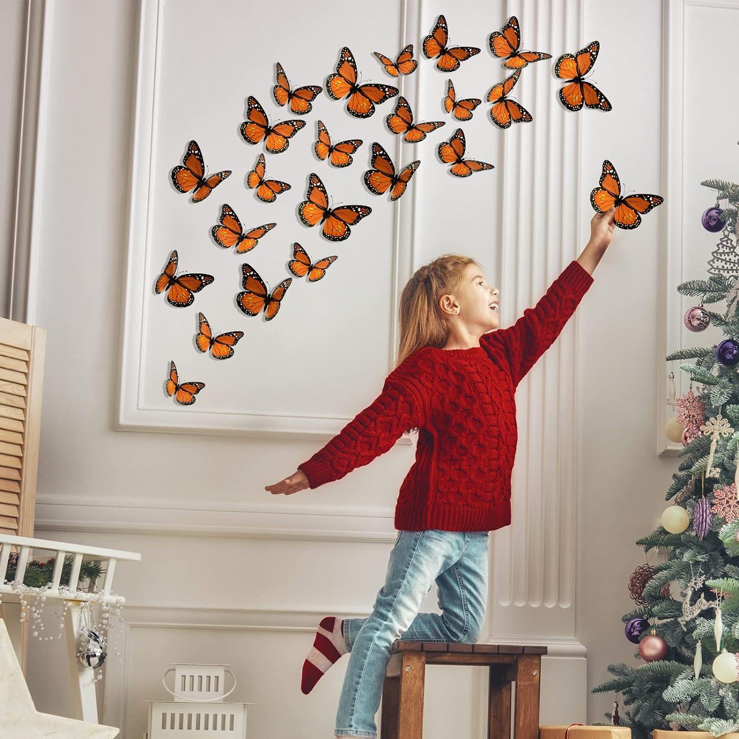 Decoración de mariposa monarca para manualidades, pared de mariposa artificial, - VIRTUAL MUEBLES