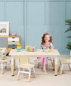 Juego de mesa y silla, escritorio de altura ajustable con 4 asientos para niños