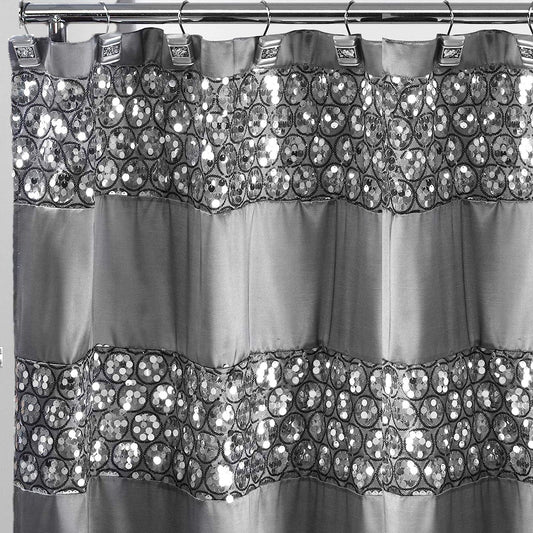 Sinatra Cortina de regadera de tela glamorosa de lujo para baño, moderna, con - VIRTUAL MUEBLES
