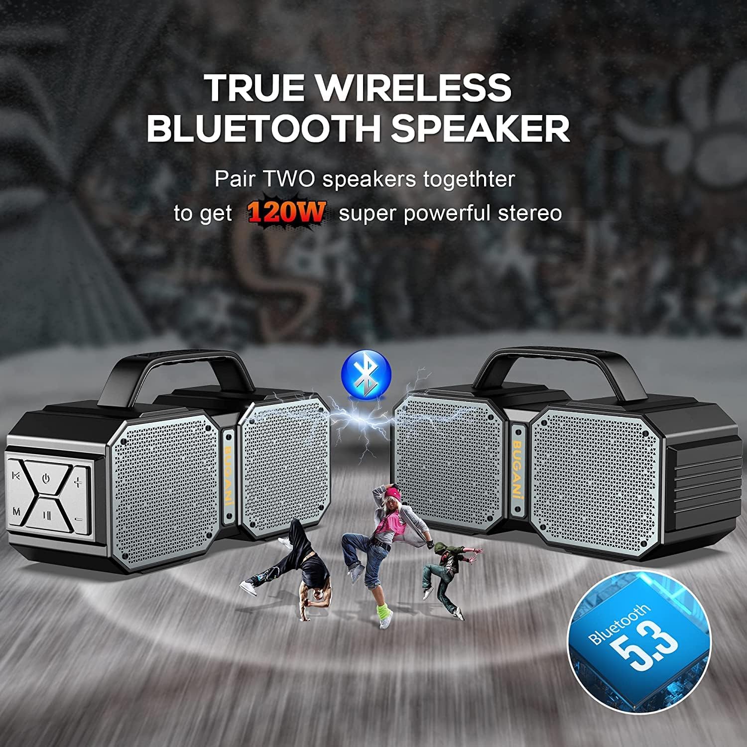 BUGANI Altavoz Bluetooth, altavoz Bluetooth portátil de choque, Blueto -  VIRTUAL MUEBLES