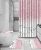 Juego de 4 cortinas de ducha de mármol rosa brillante (sin brillantes), juego - VIRTUAL MUEBLES