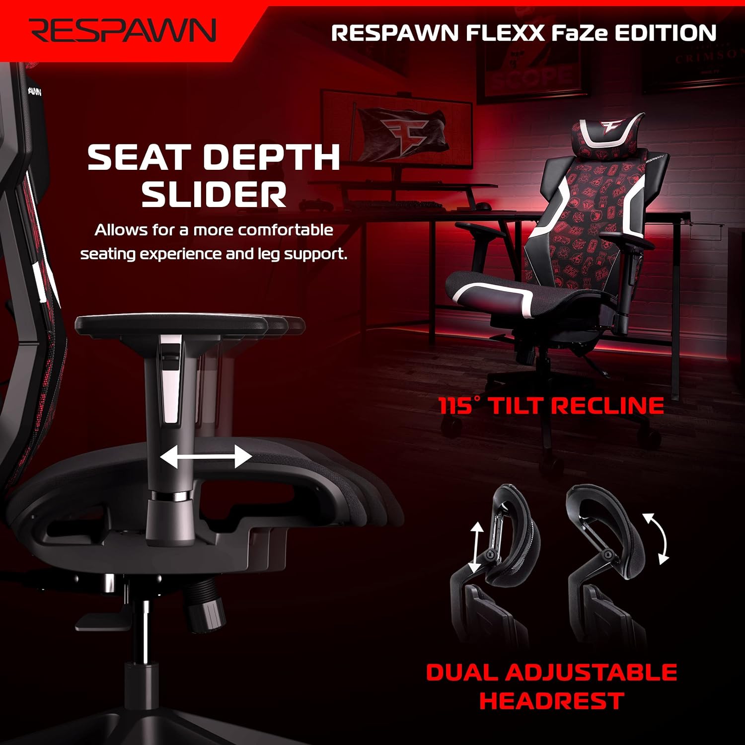 FLEXX Silla ergonómica de malla con respaldo alto para computadora silla de