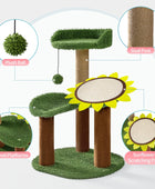 Made4Pets Árbol de gato de cactus torre de gato verde con percha de felpa para