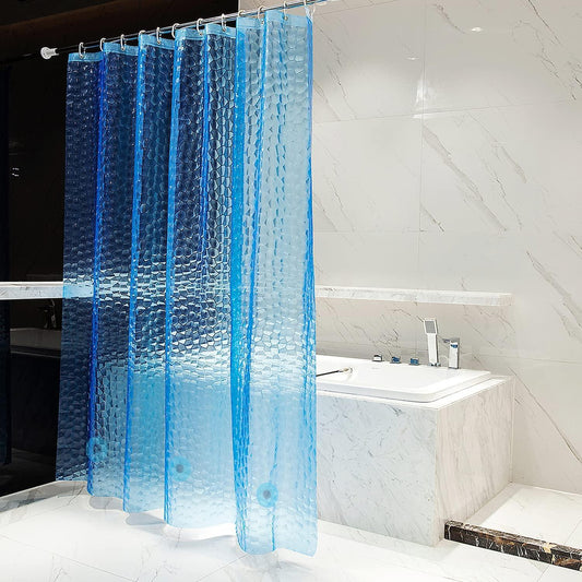 Cortina de ducha transparente de PEVA con ojales de metal inoxidables -  VIRTUAL MUEBLES