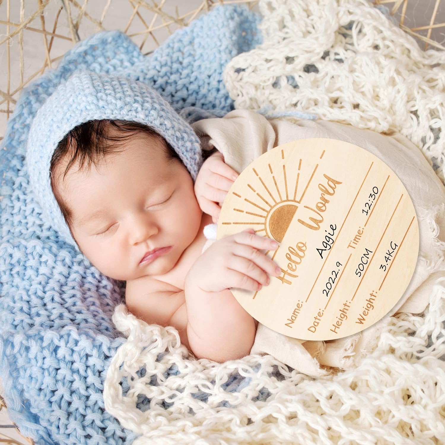 Letrero de anuncio de nacimiento de bebé con rotulador, letrero de nacimiento