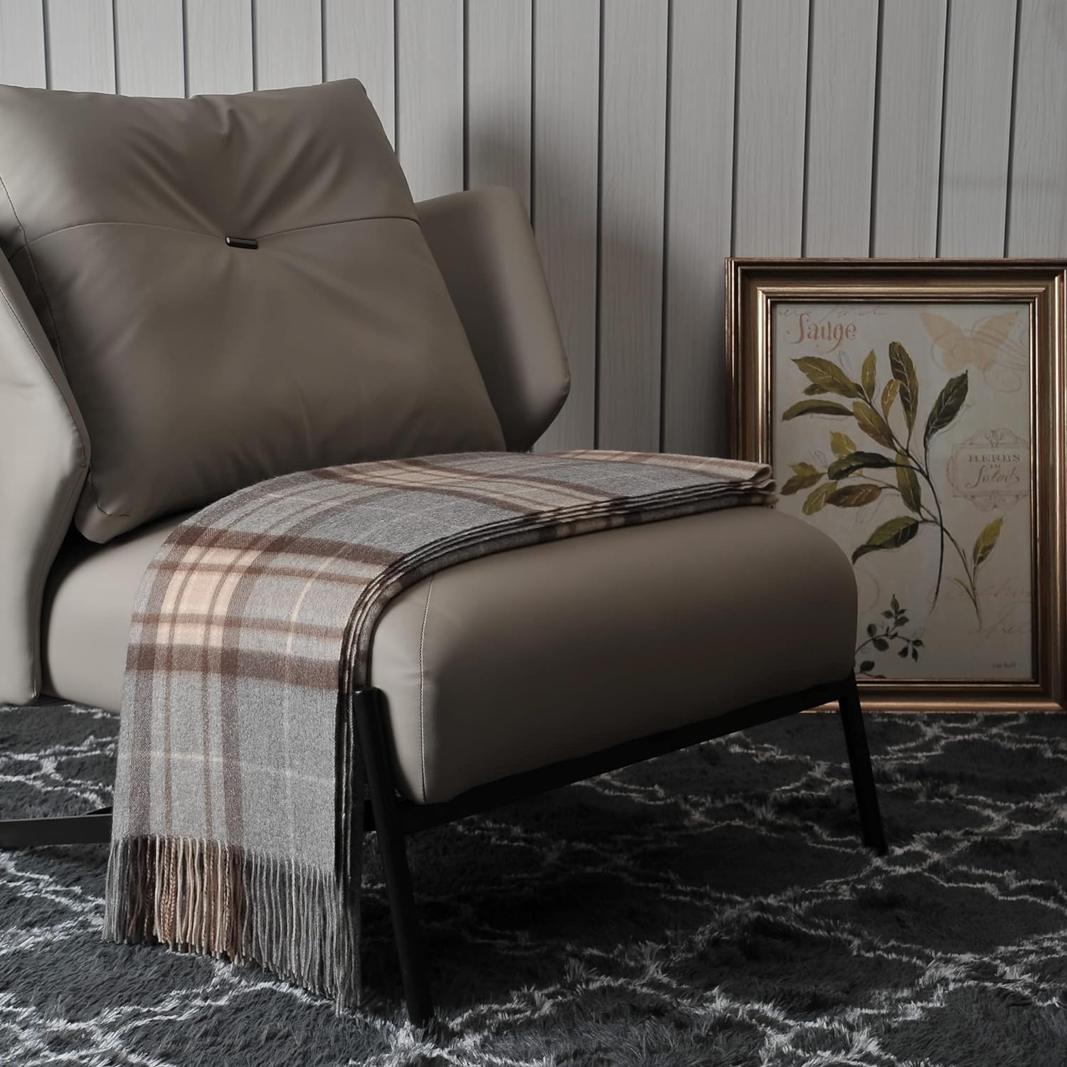 Manta de cachemira 100% pura para sofá, diseño clásico con caja de regalo