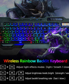 Teclado y mouse inalámbricos juego de ratón y teclado recargables de arco iris