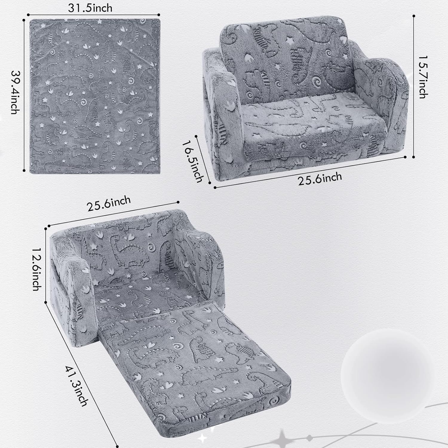 Sofá plegable para niños, silla plegable con manta, sofá plegable para niñas y