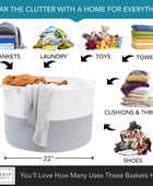 Cesta de manta lavable XXXL grande 2 piezas de almacenamiento de mantas para - VIRTUAL MUEBLES