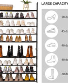 Apicizon Zapatero de 10 niveles, 50 pares de organizadores de almacenamiento de zapatos
