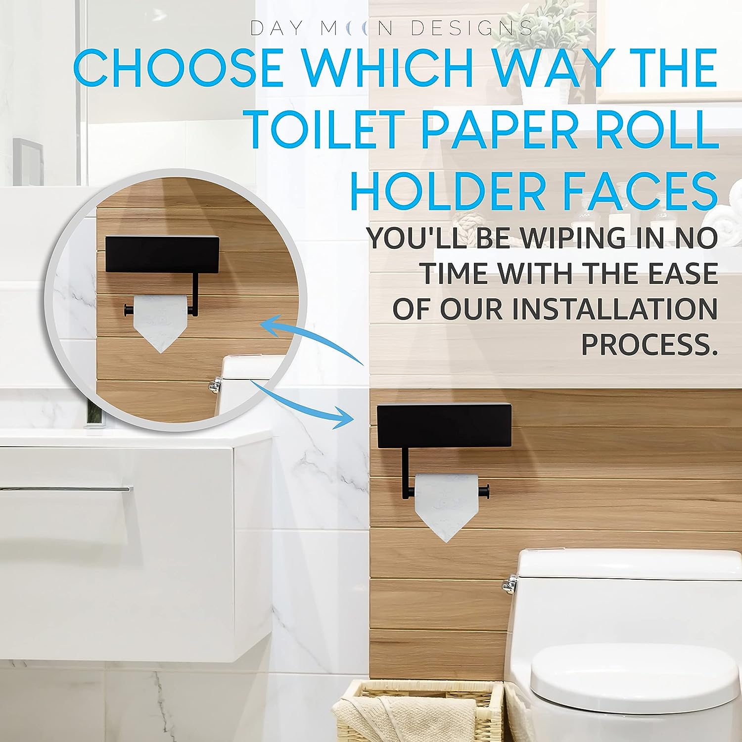Portarrollo de papel higiénico con dispensador de toallitas húmedas  desechables, estante y almacenamiento para baño - Mantiene tus toallitas  ocultas