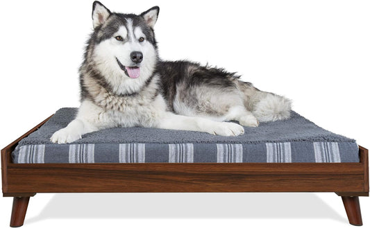 Marco de cama elevado para perros XL de 40 x 32 pulgadas, fácil montaje, marco