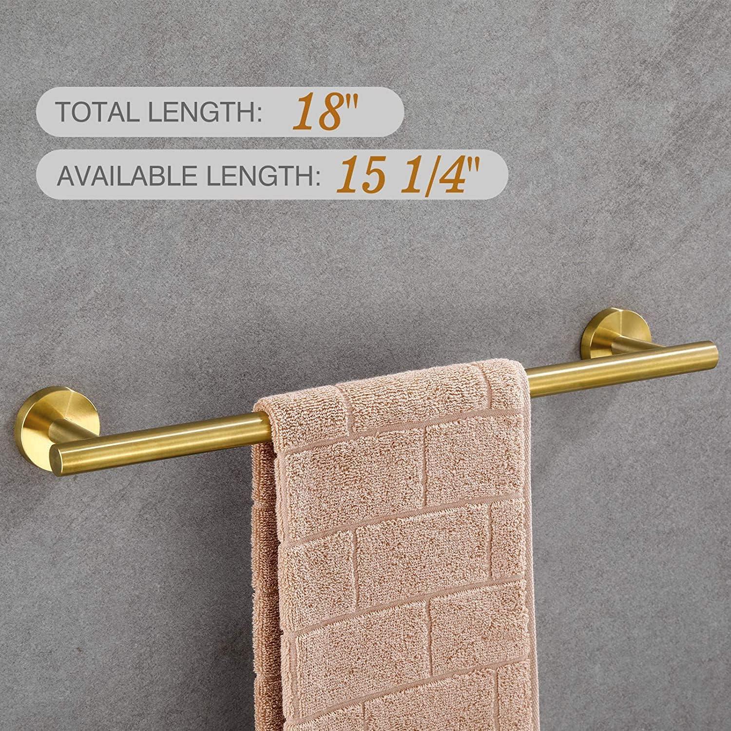 USHOWER Toallero dorado cepillado, toalleros de 16 pulgadas para baño -  VIRTUAL MUEBLES